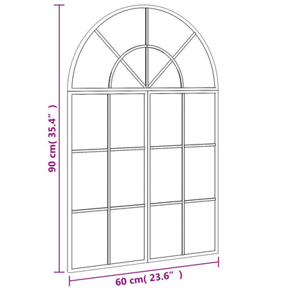vidaXL Wall Mirror Black 60x90 cm Arch Iron