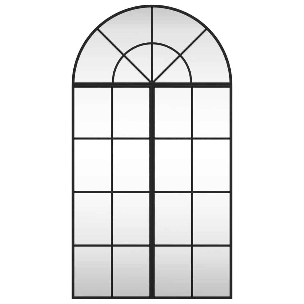 vidaXL Wall Mirror Black 60x110 cm Arch Iron