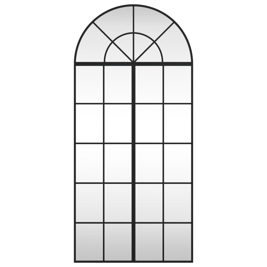 vidaXL Wall Mirror Black 60x130 cm Arch Iron