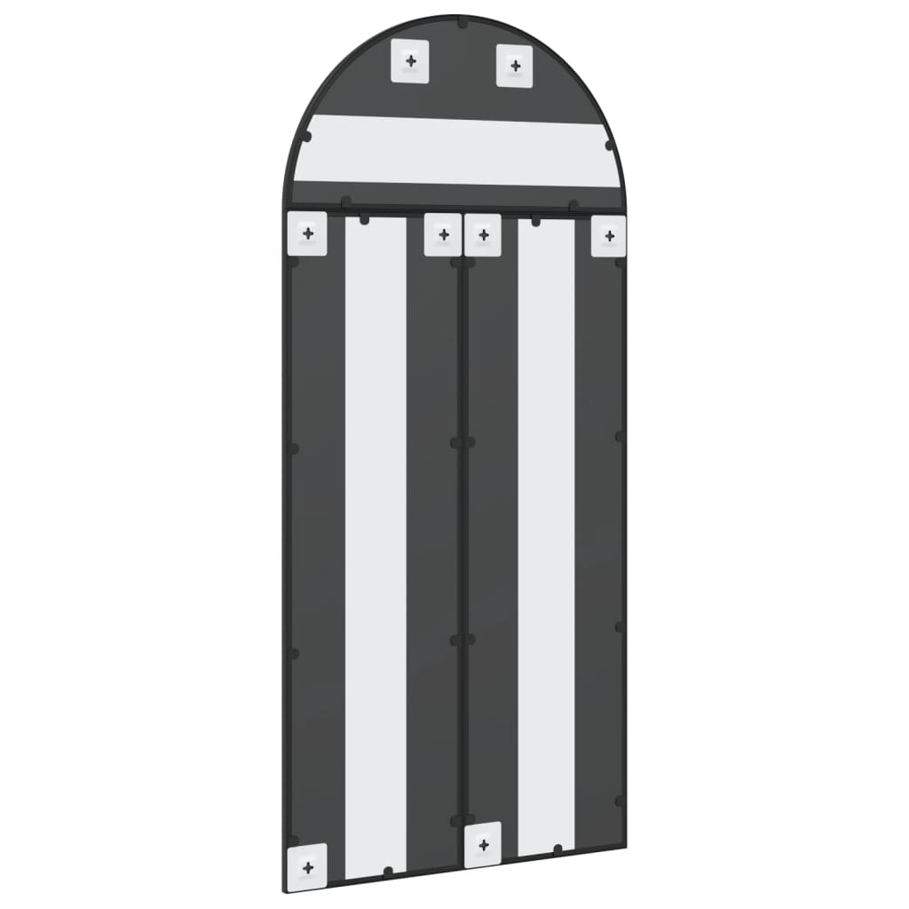 vidaXL Wall Mirror Black 60x130 cm Arch Iron