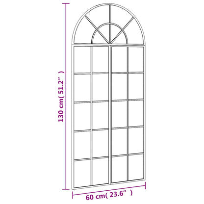 vidaXL Wall Mirror Black 60x130 cm Arch Iron