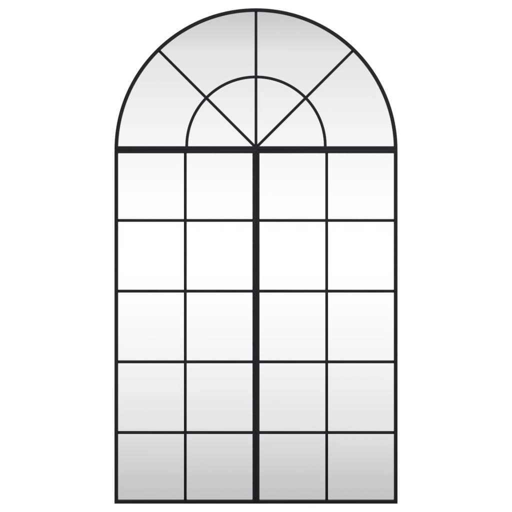 vidaXL Wall Mirror Black 80x140 cm Arch Iron