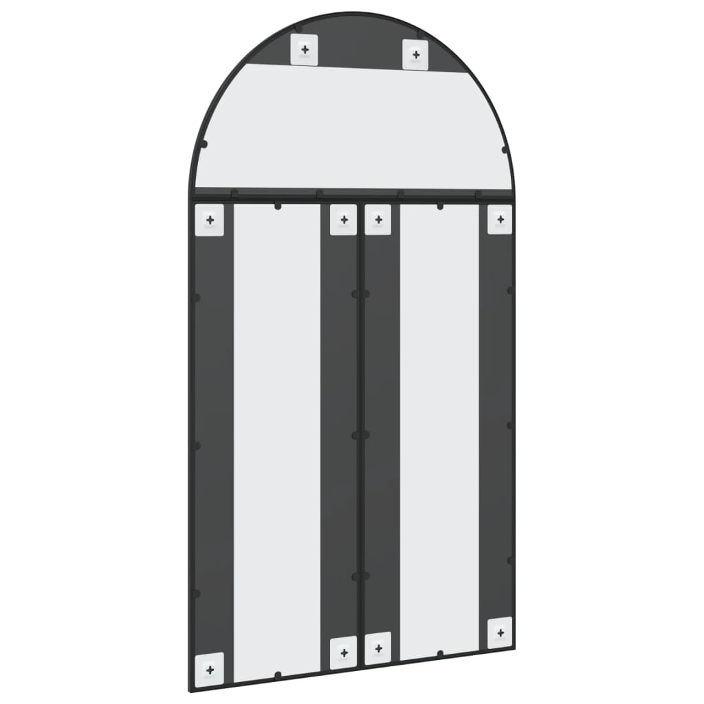vidaXL Wall Mirror Black 80x140 cm Arch Iron