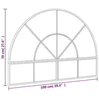vidaXL Wall Mirror Black 100x70 cm Arch Iron