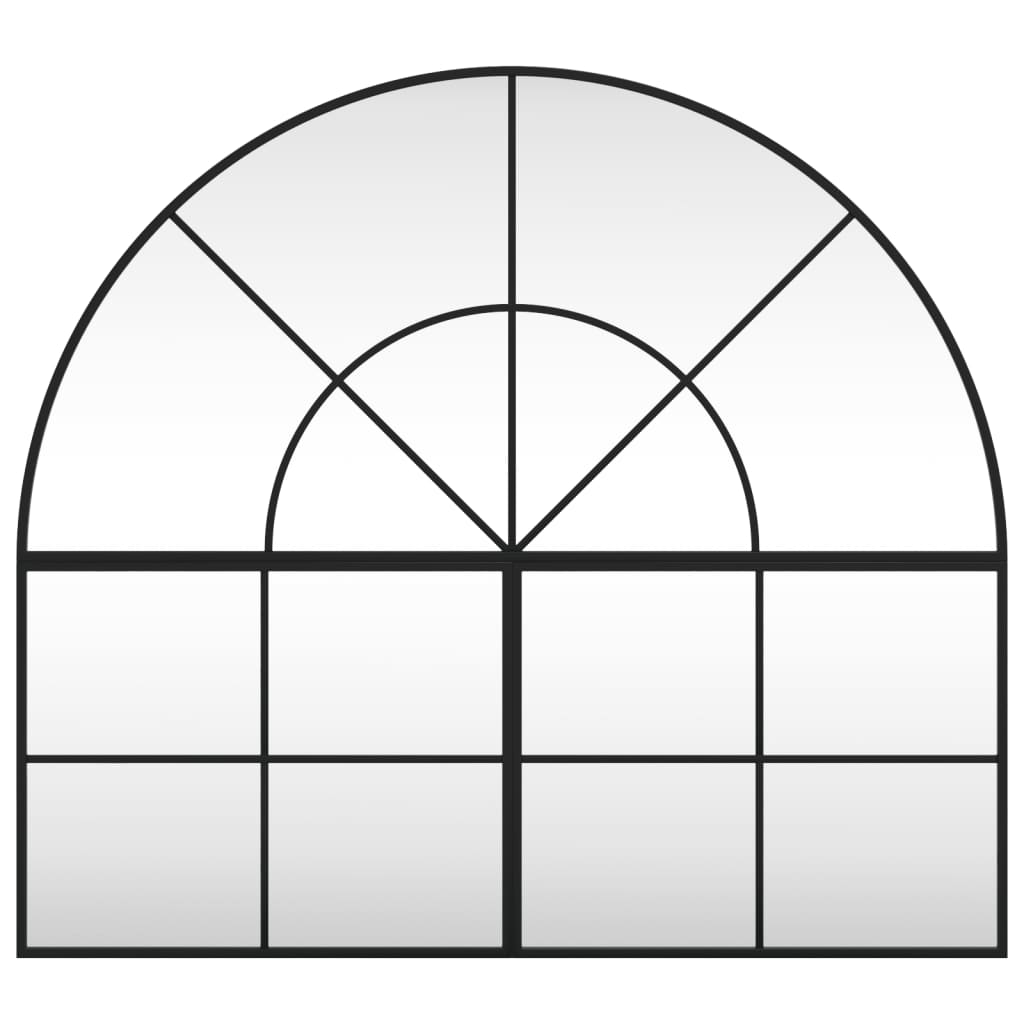 vidaXL Wall Mirror Black 100x90 cm Arch Iron