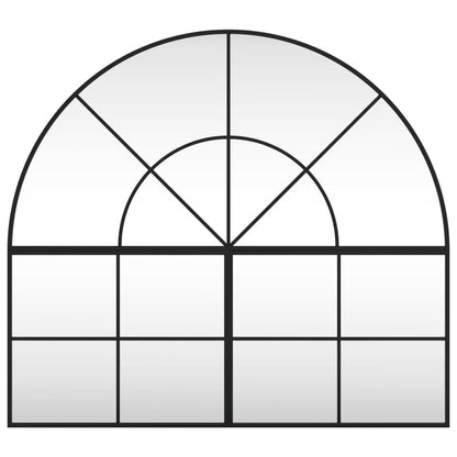 vidaXL Wall Mirror Black 100x90 cm Arch Iron