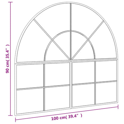 vidaXL Wall Mirror Black 100x90 cm Arch Iron