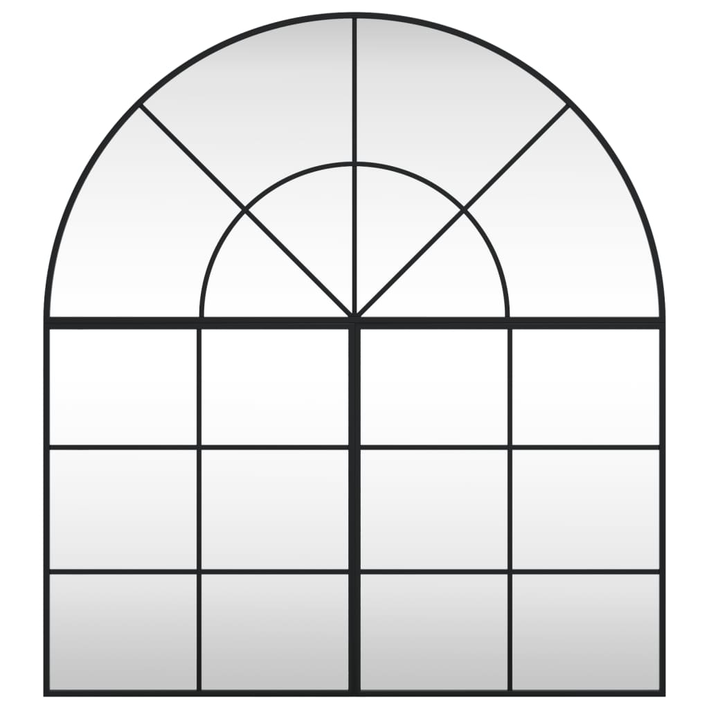 vidaXL Wall Mirror Black 100x110 cm Arch Iron