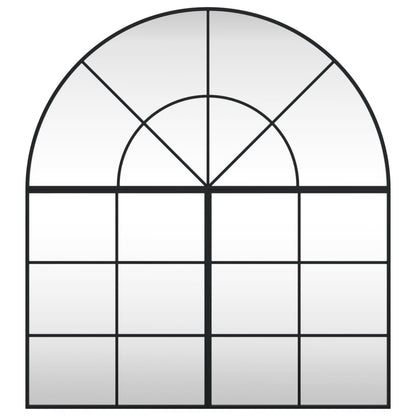 vidaXL Wall Mirror Black 100x110 cm Arch Iron