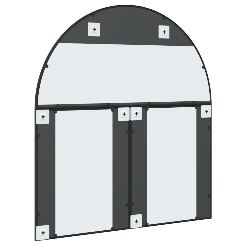 vidaXL Wall Mirror Black 100x110 cm Arch Iron