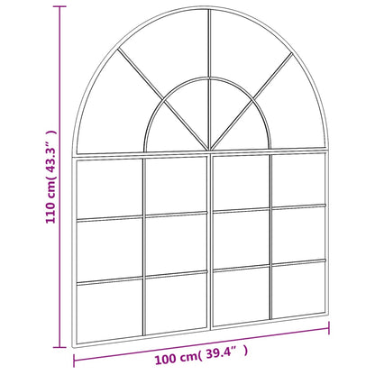 vidaXL Wall Mirror Black 100x110 cm Arch Iron