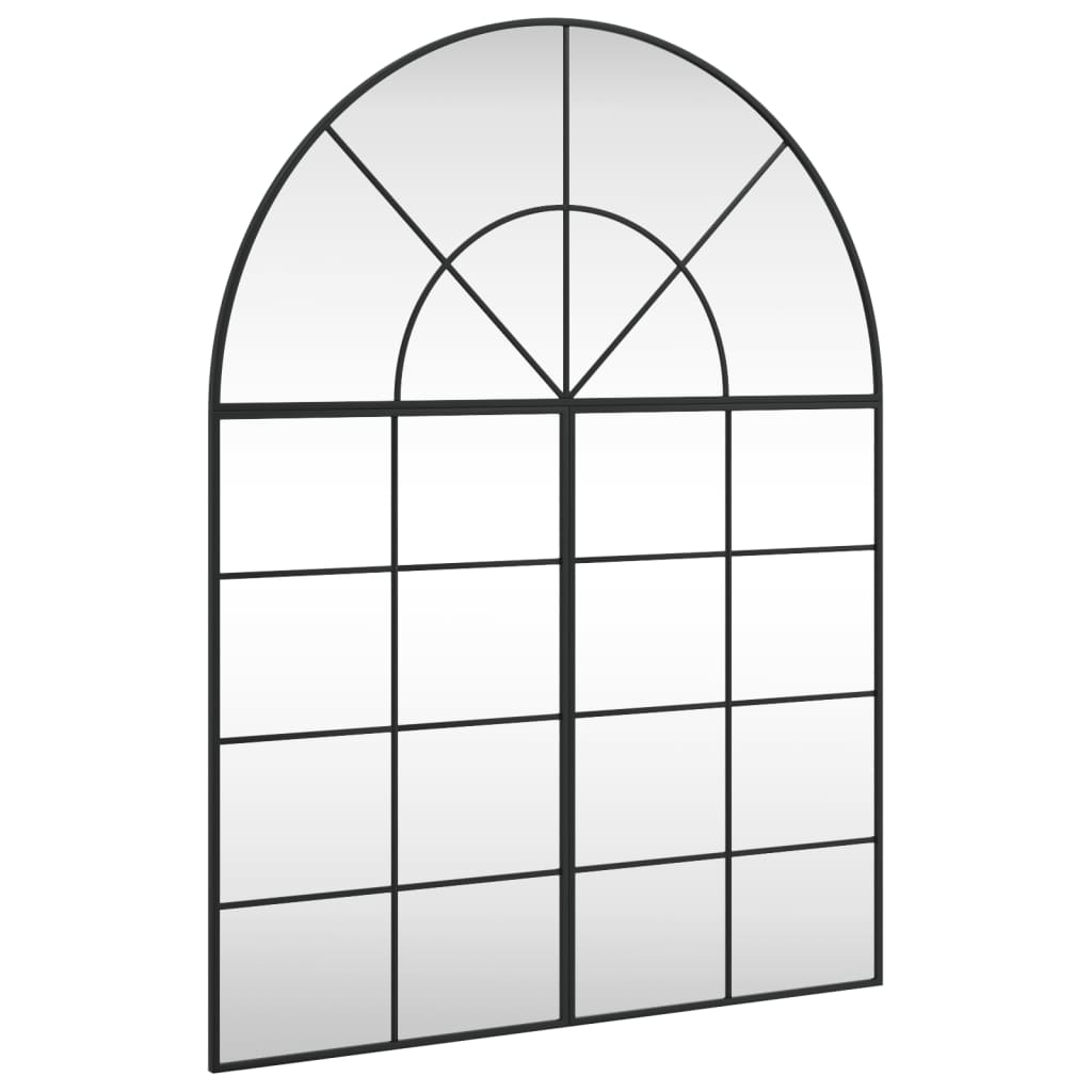 vidaXL Wall Mirror Black 100x130 cm Arch Iron