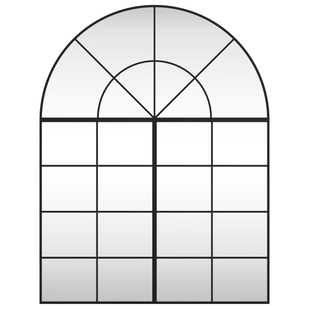 vidaXL Wall Mirror Black 100x130 cm Arch Iron