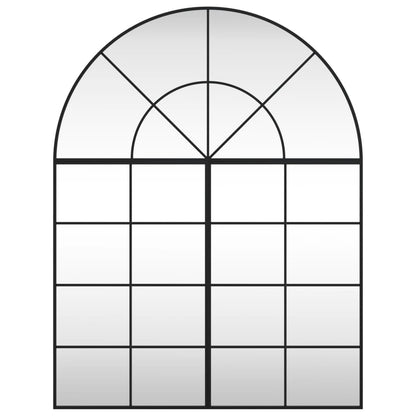 vidaXL Wall Mirror Black 100x130 cm Arch Iron