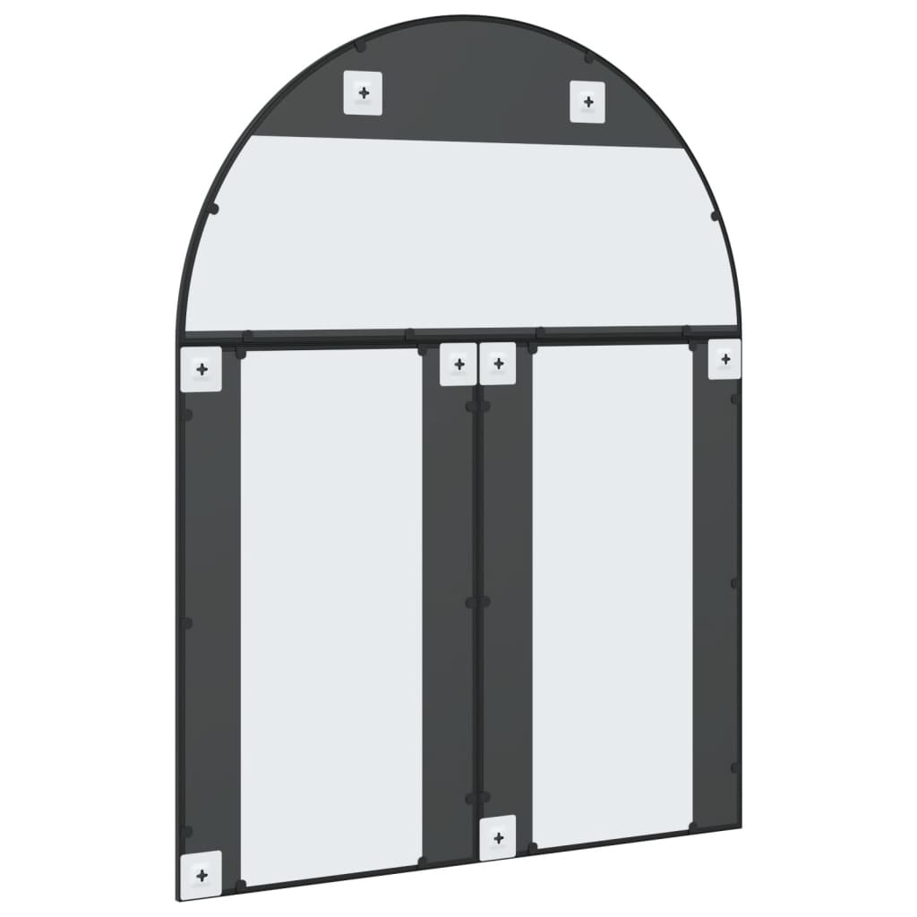vidaXL Wall Mirror Black 100x130 cm Arch Iron