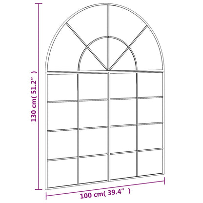 vidaXL Wall Mirror Black 100x130 cm Arch Iron