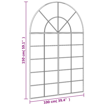 vidaXL Wall Mirror | Black | Glass, Iron | 150 x 100 cm | Minimalistic