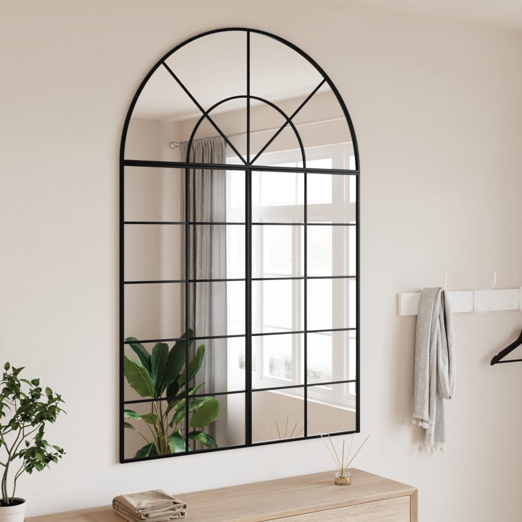 vidaXL Wall Mirror | Black | Glass, Iron | 150 x 100 cm | Minimalistic