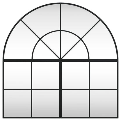 vidaXL Wall Mirror Black 80x80 cm Arch Iron