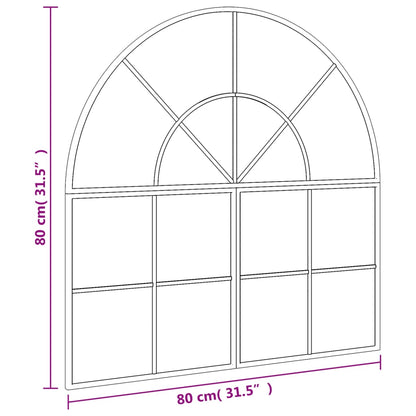 vidaXL Wall Mirror Black 80x80 cm Arch Iron