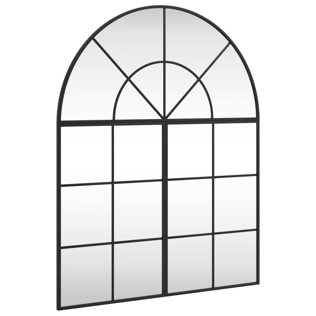 vidaXL Wall Mirror Black 80x100 cm Arch Iron