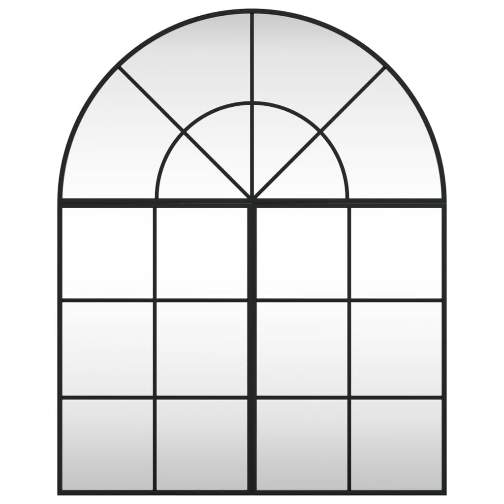 vidaXL Wall Mirror Black 80x100 cm Arch Iron