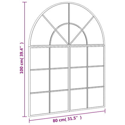 vidaXL Wall Mirror Black 80x100 cm Arch Iron