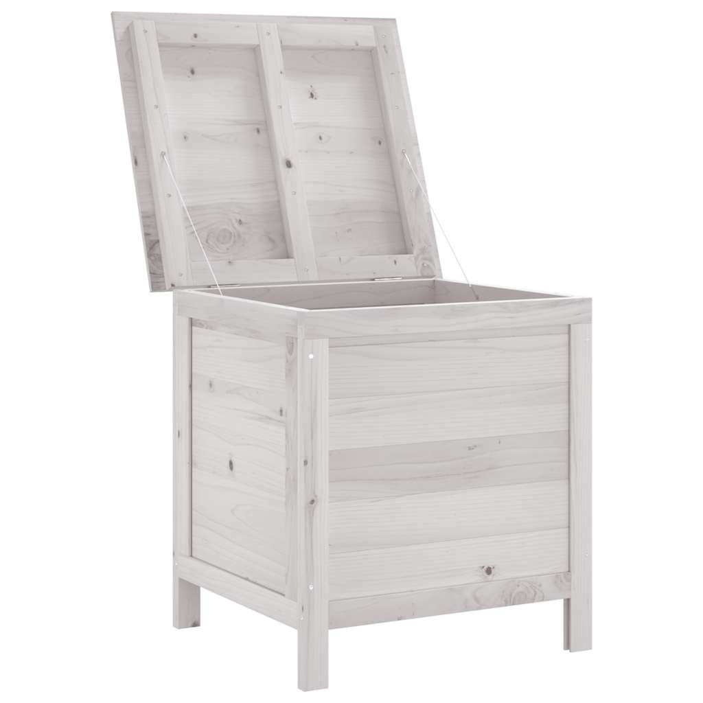 vidaXL Garden Storage Box White 50x49x56,5 cm Solid Wood Fir