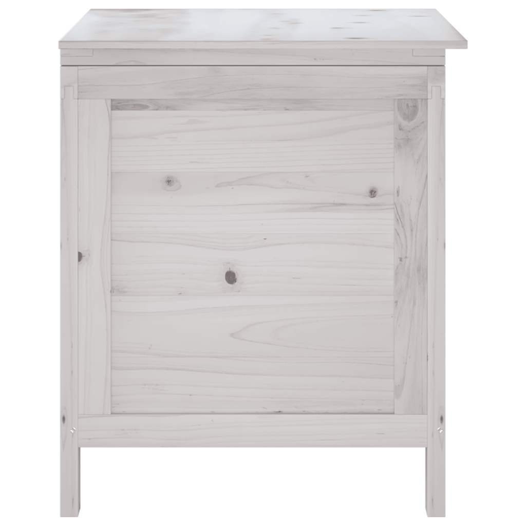 vidaXL Garden Storage Box White 50x49x56.5 cm Solid Wood Fir