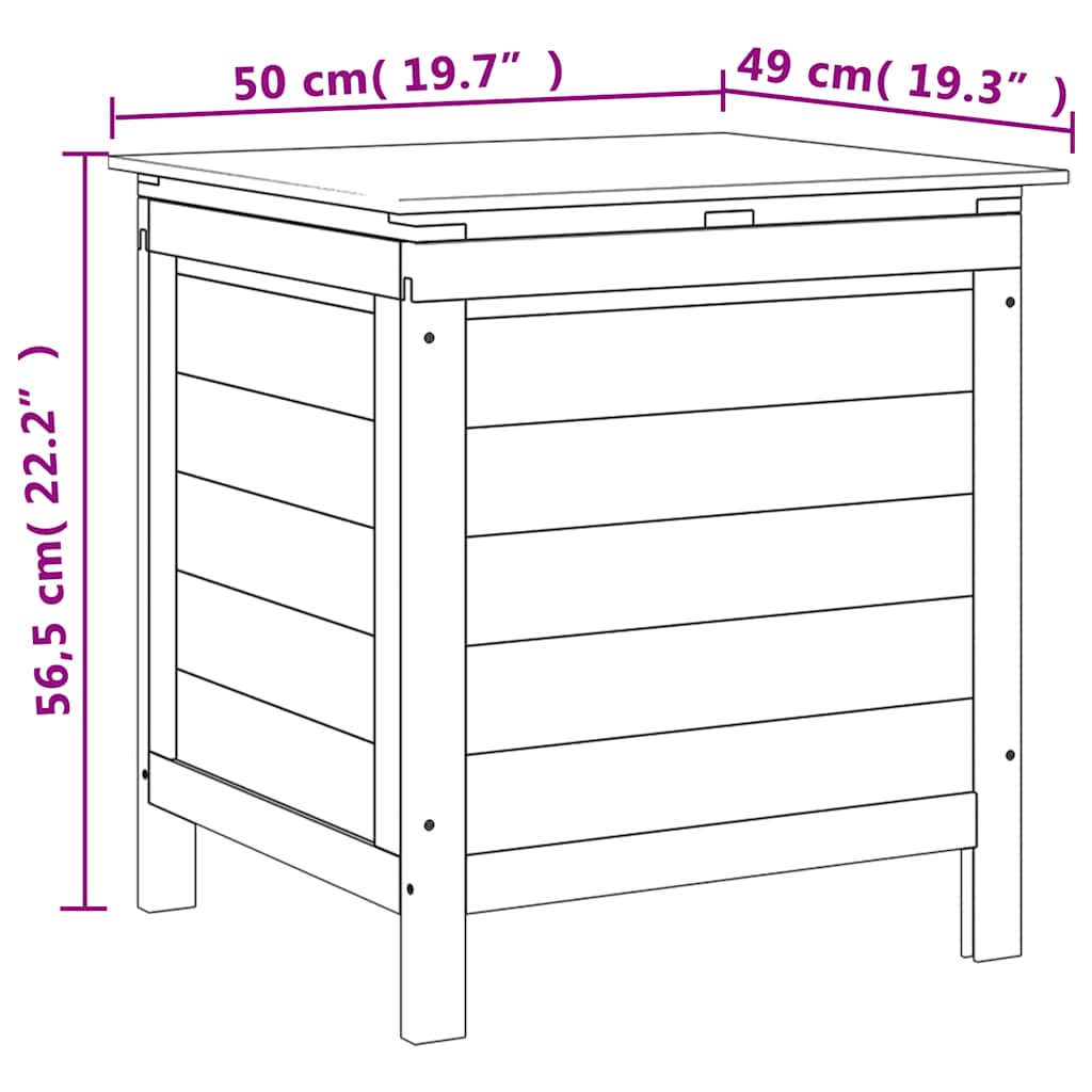 vidaXL Garden Storage Box White 50x49x56.5 cm Solid Wood Fir