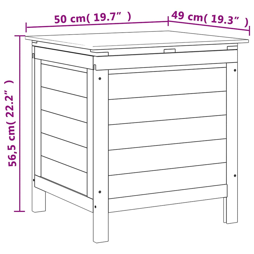 vidaXL Garden Storage Box Brown 50x49x56,5 cm Solid Wood Fir