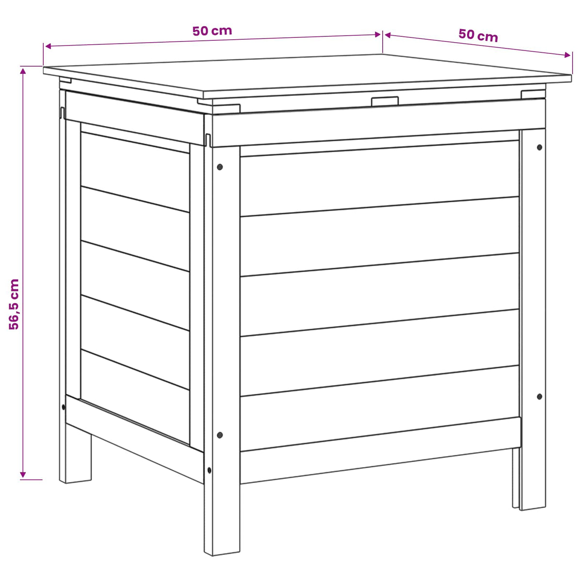 vidaXL Garden Storage Box Brown 50x49x56,5 cm Solid Wood Fir