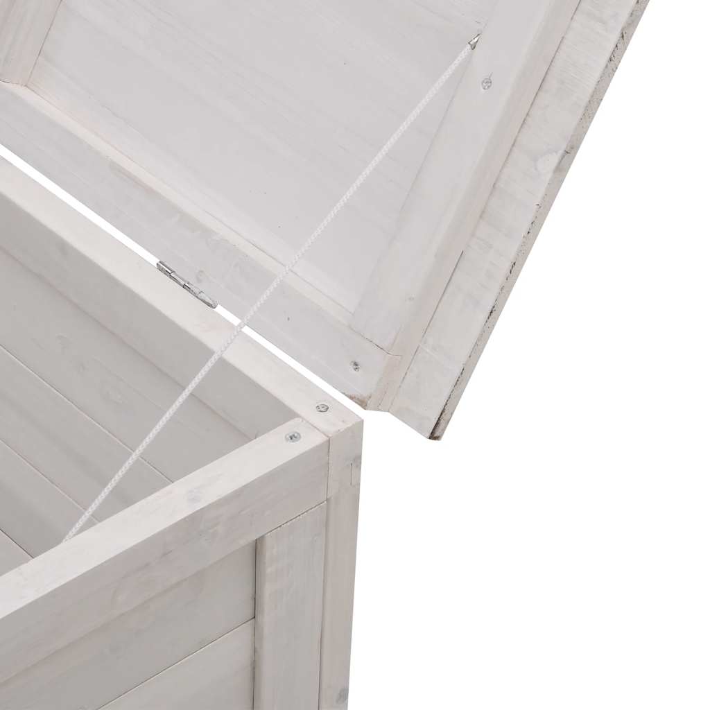 vidaXL Garden Storage Box White 99x49,5x58,5 cm Solid Wood Fir