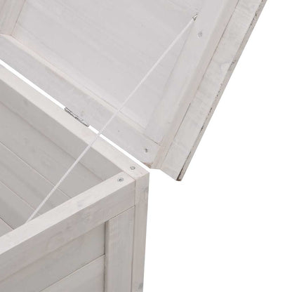 vidaXL Garden Storage Box White 99x49,5x58,5 cm Solid Wood Fir