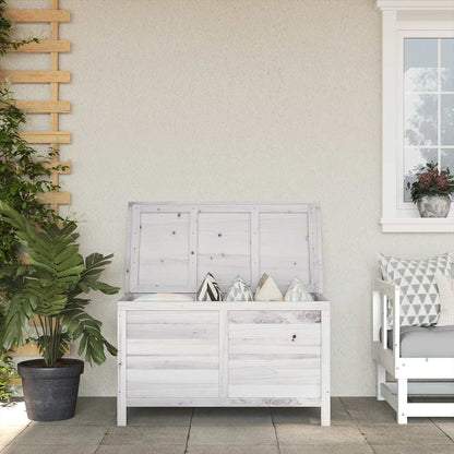 vidaXL Garden Storage Box White 99x49,5x58,5 cm Solid Wood Fir