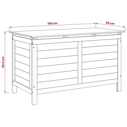 vidaXL Garden Storage Box White 99x49,5x58,5 cm Solid Wood Fir