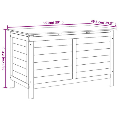 vidaXL Garden Storage Box Anthracite 99x49.5x58.5 cm Solid Wood Fir