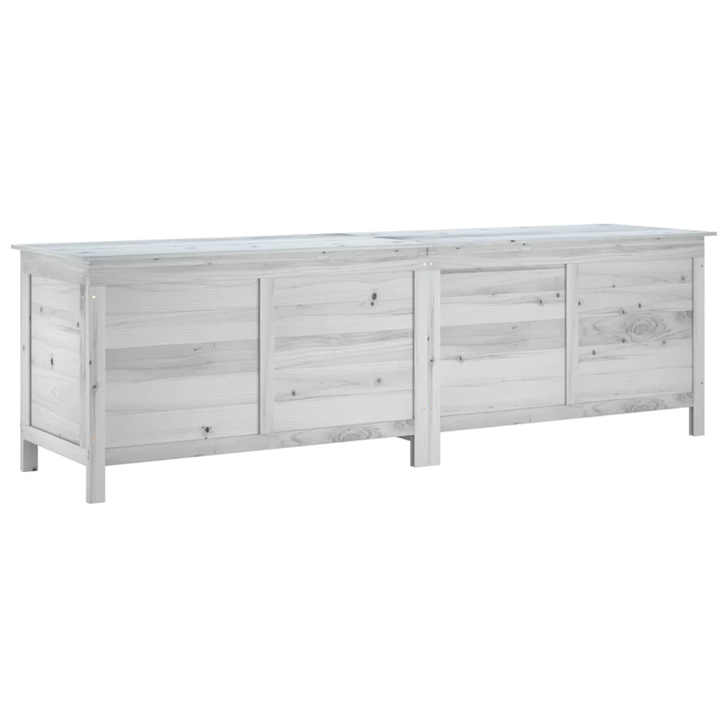 vidaXL Garden Storage Box White 198,5x50x56,5 cm Solid Wood Fir
