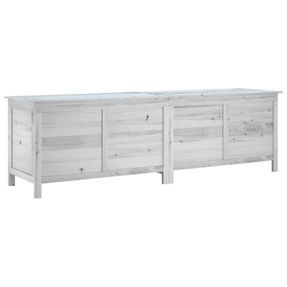 vidaXL Garden Storage Box White 198,5x50x56,5 cm Solid Wood Fir