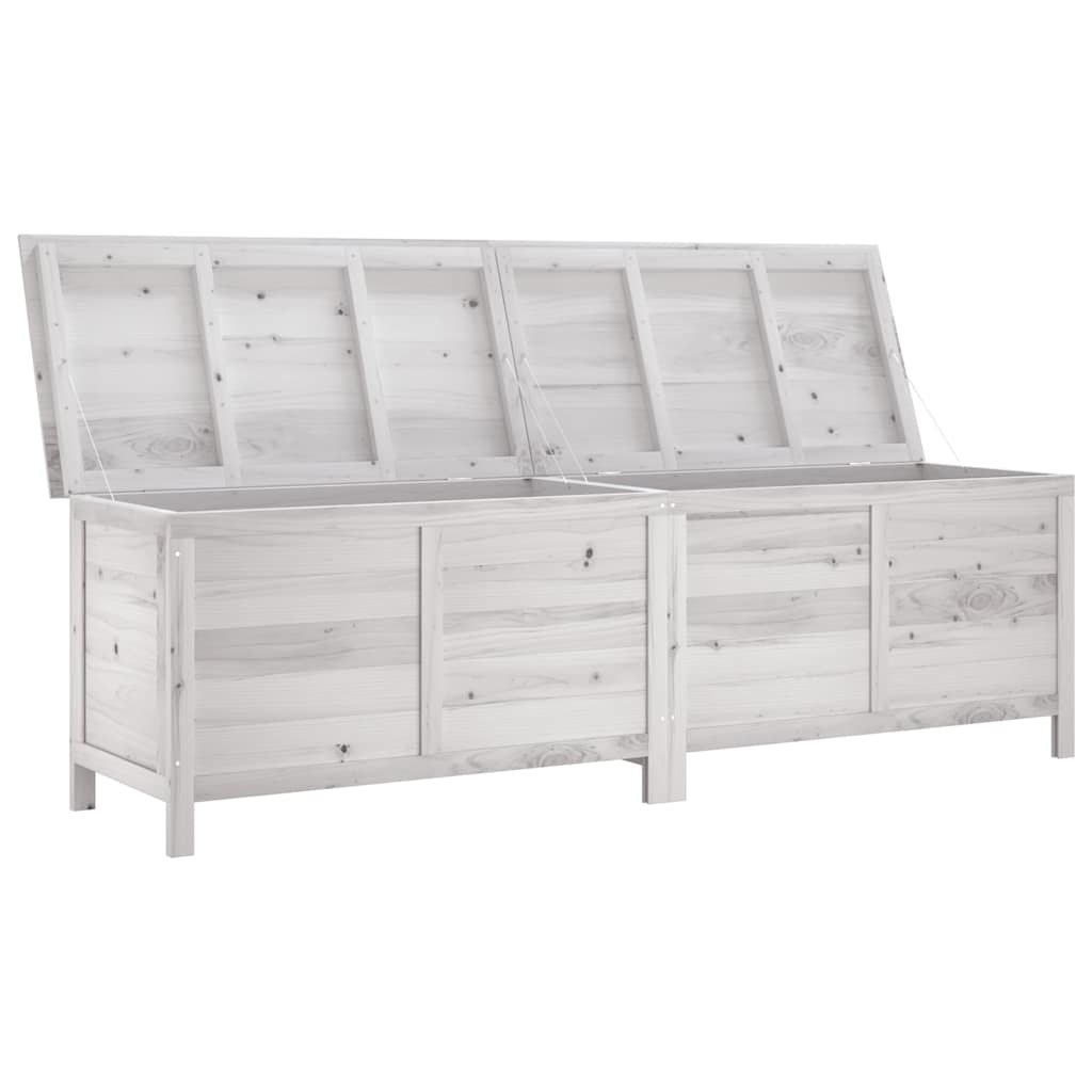 vidaXL Garden Storage Box White 198,5x50x56,5 cm Solid Wood Fir