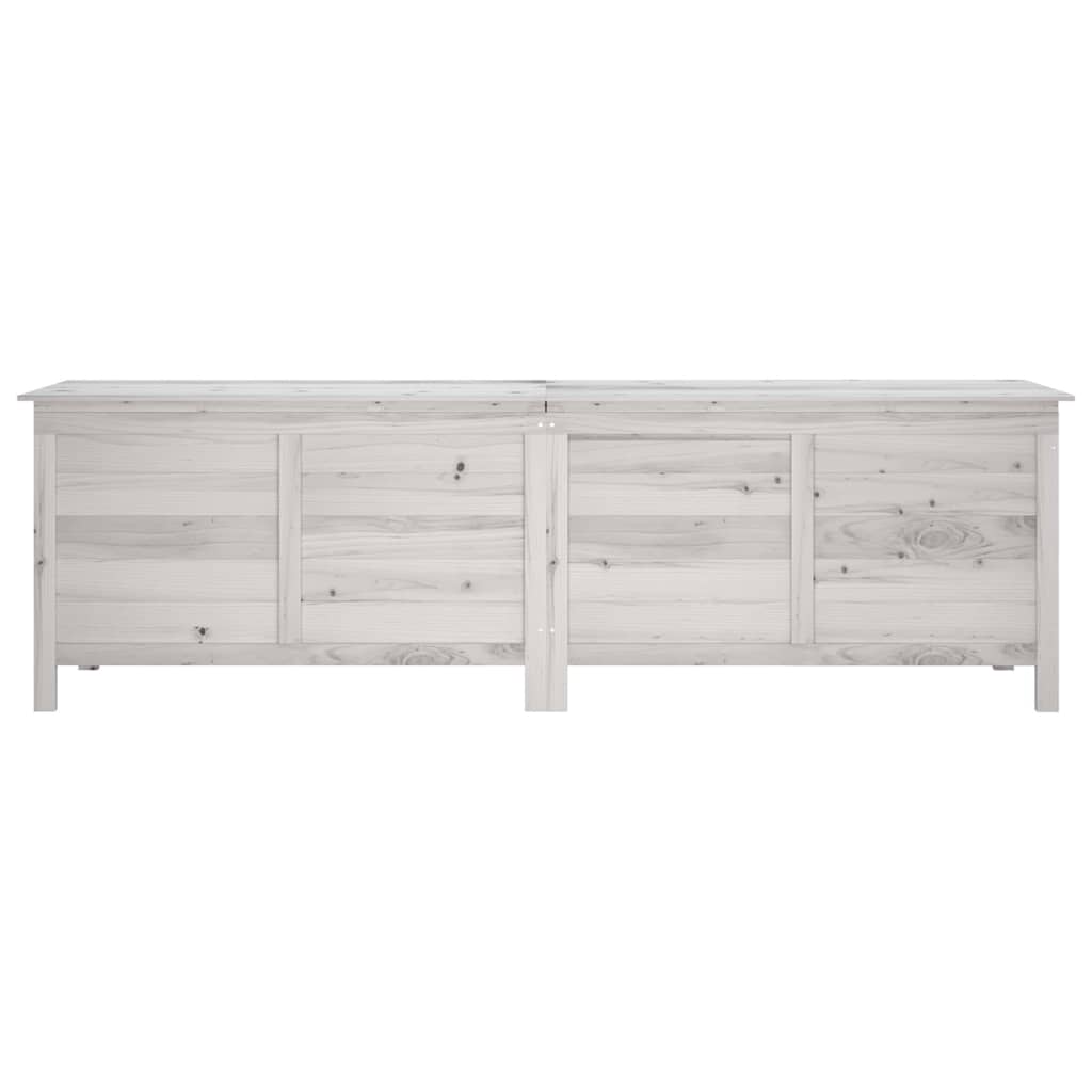 vidaXL Garden Storage Box White 198,5x50x56,5 cm Solid Wood Fir