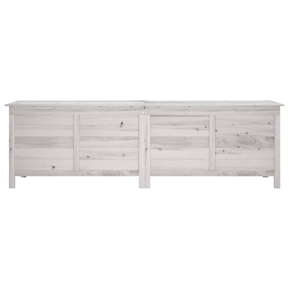 vidaXL Garden Storage Box White 198,5x50x56,5 cm Solid Wood Fir