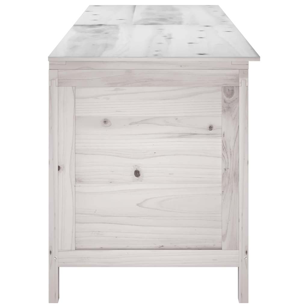 vidaXL Garden Storage Box White 198,5x50x56,5 cm Solid Wood Fir