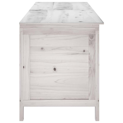 vidaXL Garden Storage Box White 198,5x50x56,5 cm Solid Wood Fir