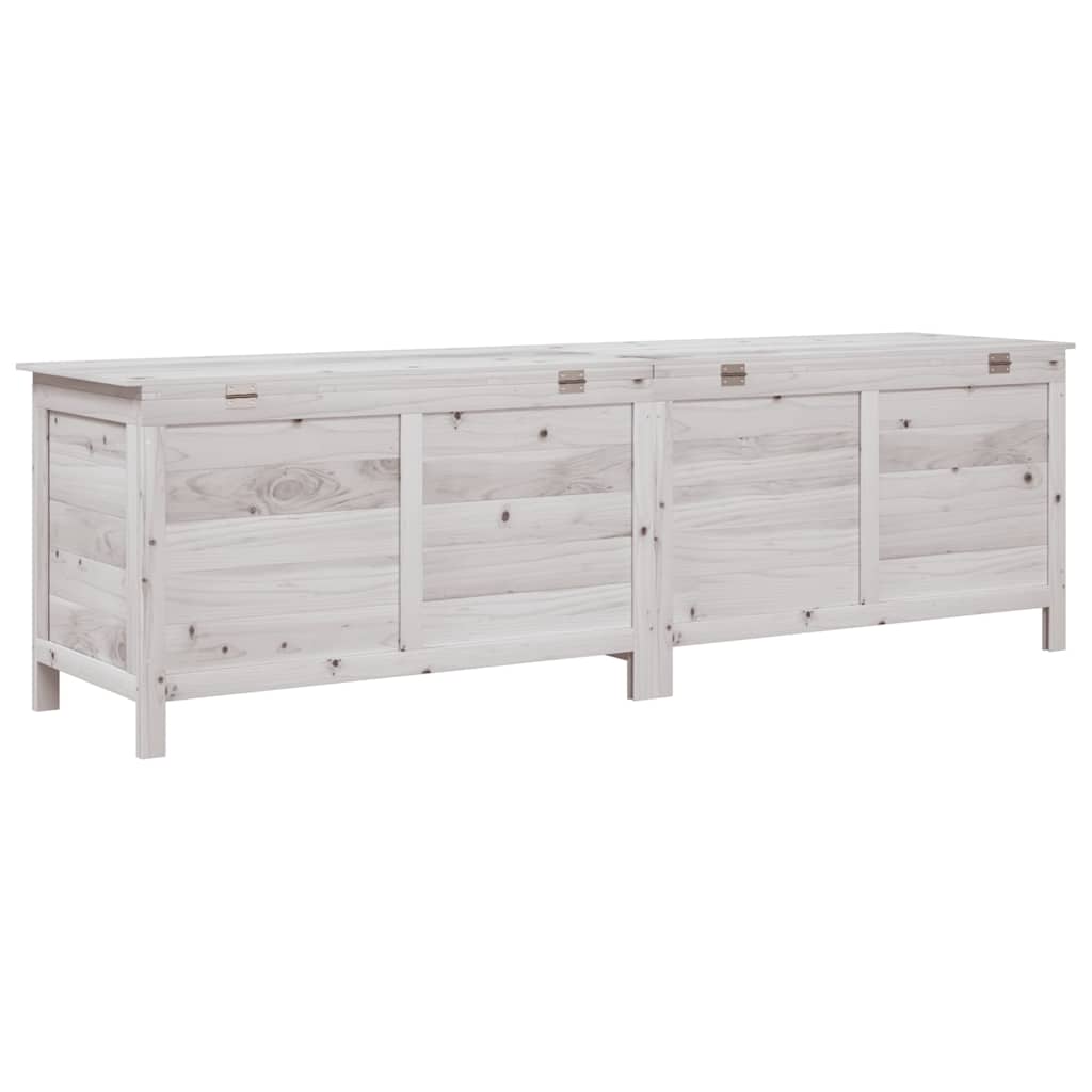 vidaXL Garden Storage Box White 198,5x50x56,5 cm Solid Wood Fir