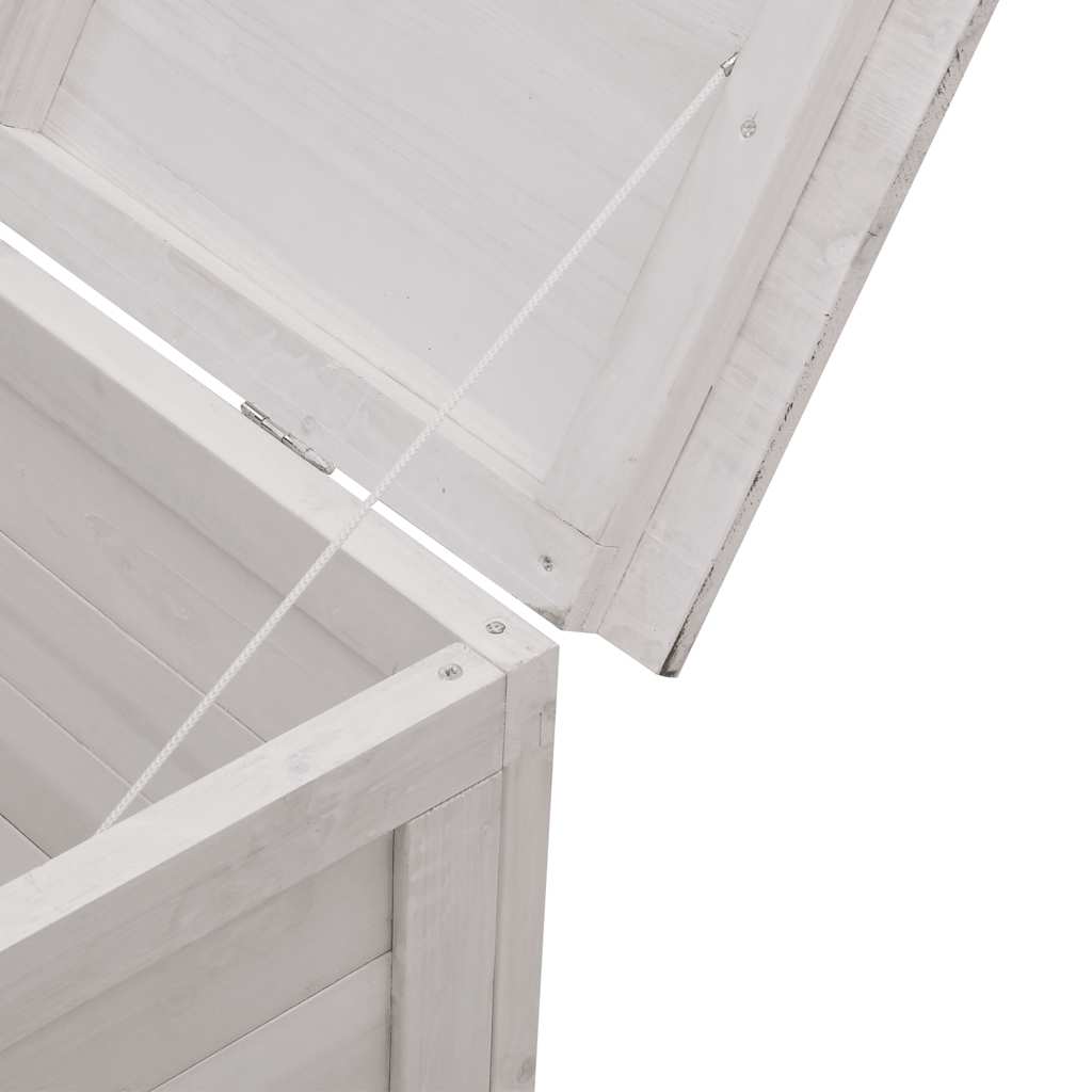 vidaXL Garden Storage Box White 198,5x50x56,5 cm Solid Wood Fir