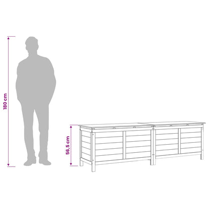 vidaXL Garden Storage Box White 198,5x50x56,5 cm Solid Wood Fir
