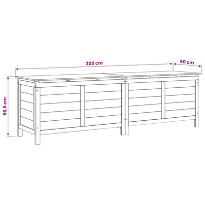 vidaXL Garden Storage Box White 198,5x50x56,5 cm Solid Wood Fir