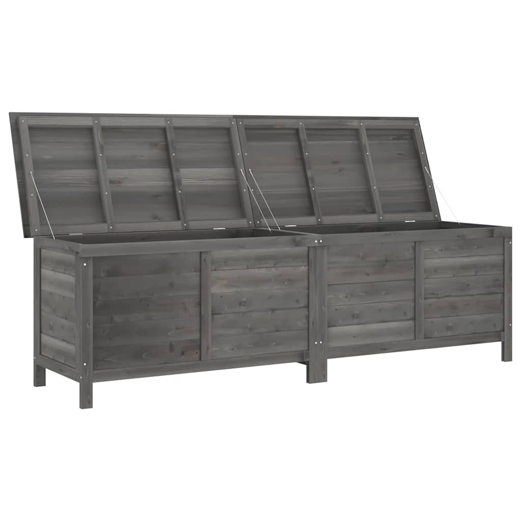 vidaXL Garden Storage Box Anthracite 198.5x50x56.5 cm Solid Wood Fir