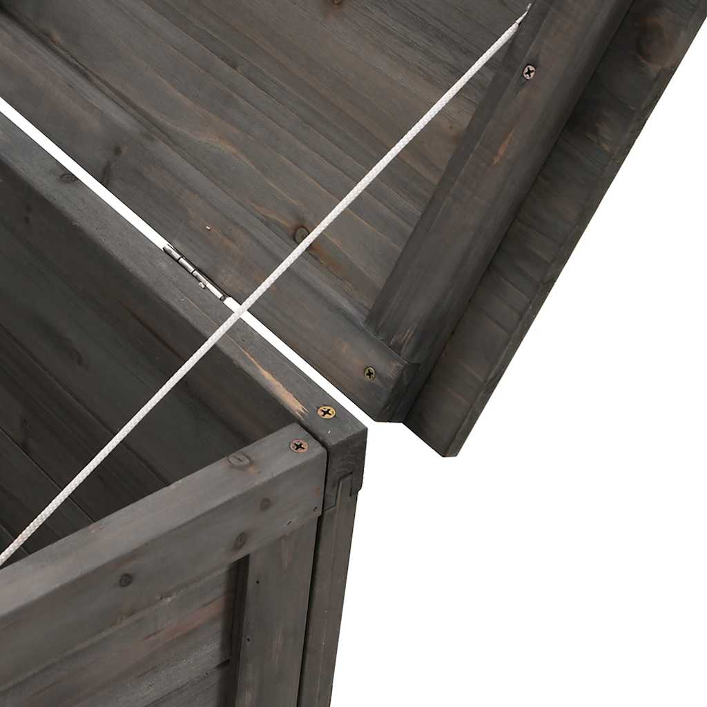 vidaXL Garden Storage Box Anthracite 198.5x50x56.5 cm Solid Wood Fir